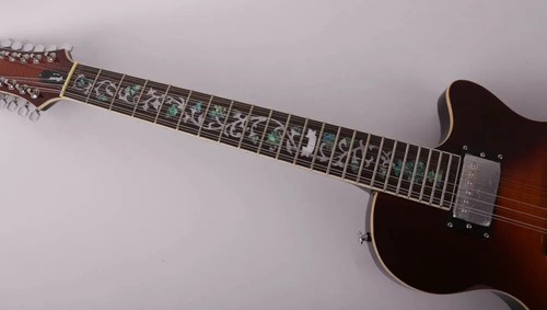 Chitarra elettrica vintage Sunburst 12 corde tastiera palissandro semivuota - Foto 3 di 6