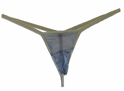 Men's Micro G String Thong  Back Choice SHEER KOHL GRAY  made USA 1 day ship