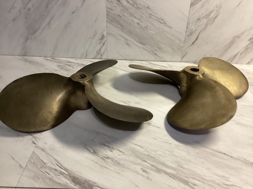 2- 3 Blade Vintage Brass Boat Prop - Propeller 17-17-10 , 9548 - 20240+20241 - Picture 13 of 21