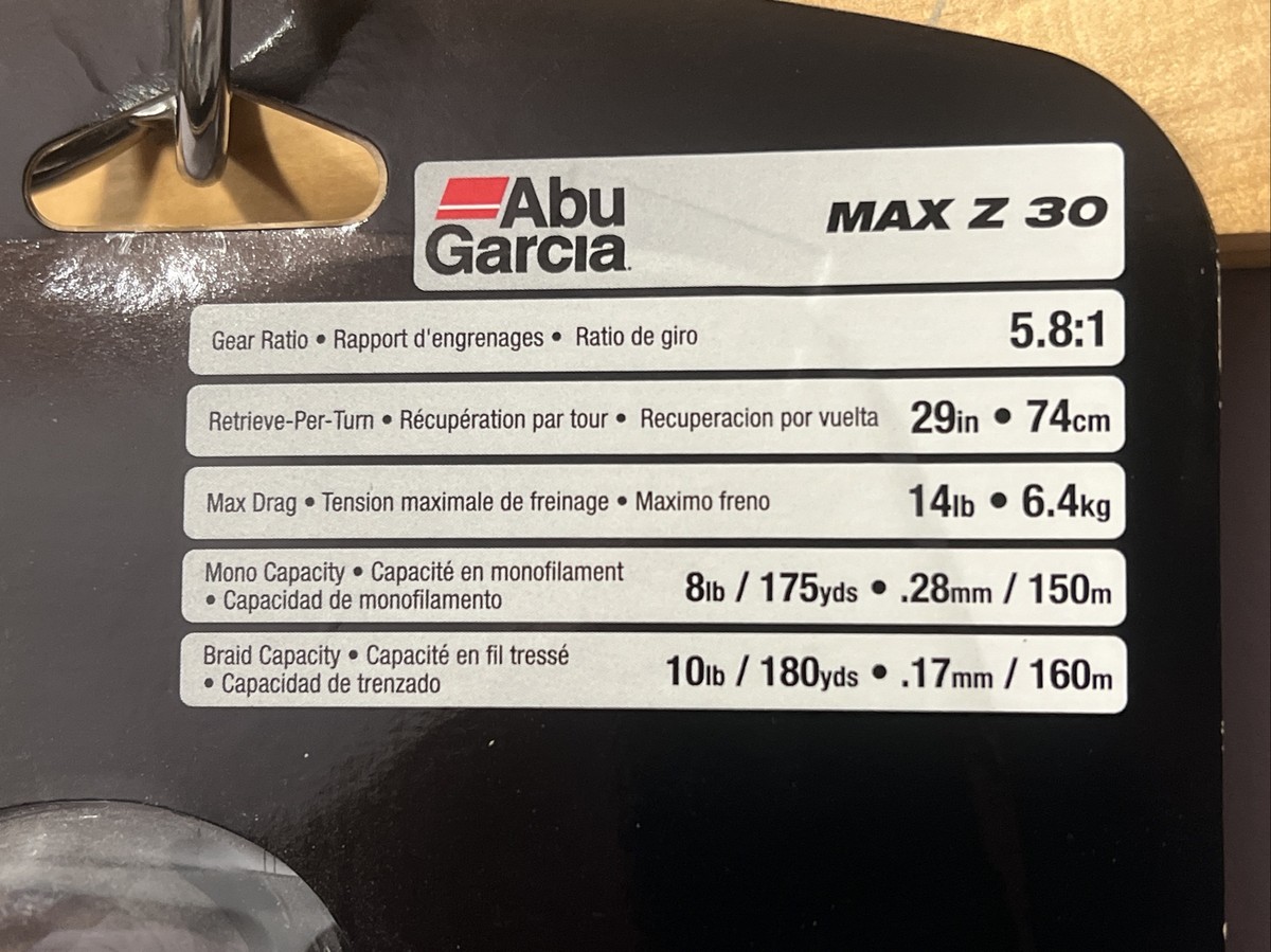ABU GARCIA MAXZ MAXZSP30-C SPINNING FISHING REEL New Sealed