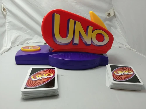 1998 UNO Attack Game with Cards - SHUFFLE   - WORKS 
