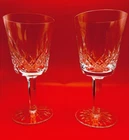 Vintage Waterford Crystal Lismore Water Goblets 6-7/8" Set of Two READ
