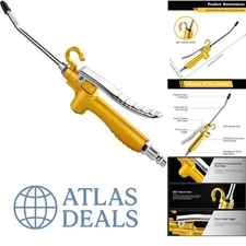 Lightweight Industrial Air Cleaning Tool with 360° Swivel Hook and Curved Nozzle