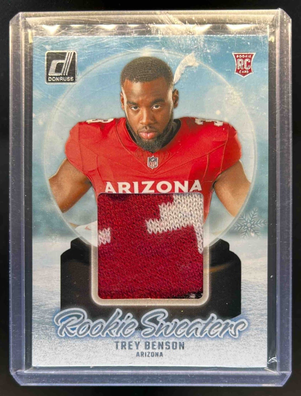 Trey Benson Panini Donruss Rookie Holiday Sweater #RHSTBE Base