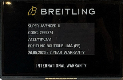 Breitling Super Avenger II A13371111C1A1 Authentic Watch Certificate Warranty