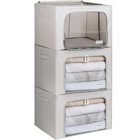 Kleideraufbewahrung Box Faltbar Mit ReißVerschluss 3X66L FüR Kleidung Bettdecke