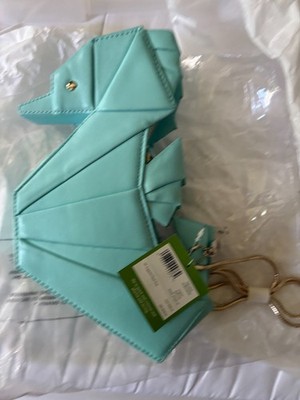 Kate Spade New York Breath of Fresh Air Origami Seahorse Blue Atoll Purse
