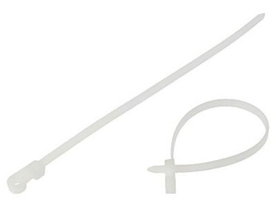 100X TTF5X200/NATURAL Kabelbinder mit Halterung L: 200mm W: 4,6mm natürlich Poly