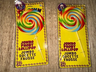 2 Jumbo Phoney Lollipop - Clown Costume Prop - Forum Novelties Inc VINTAGE ITEM