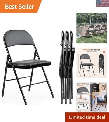 Compact 4 Pack Folding Chairs - Lightweight, Comfortable, and Stylish