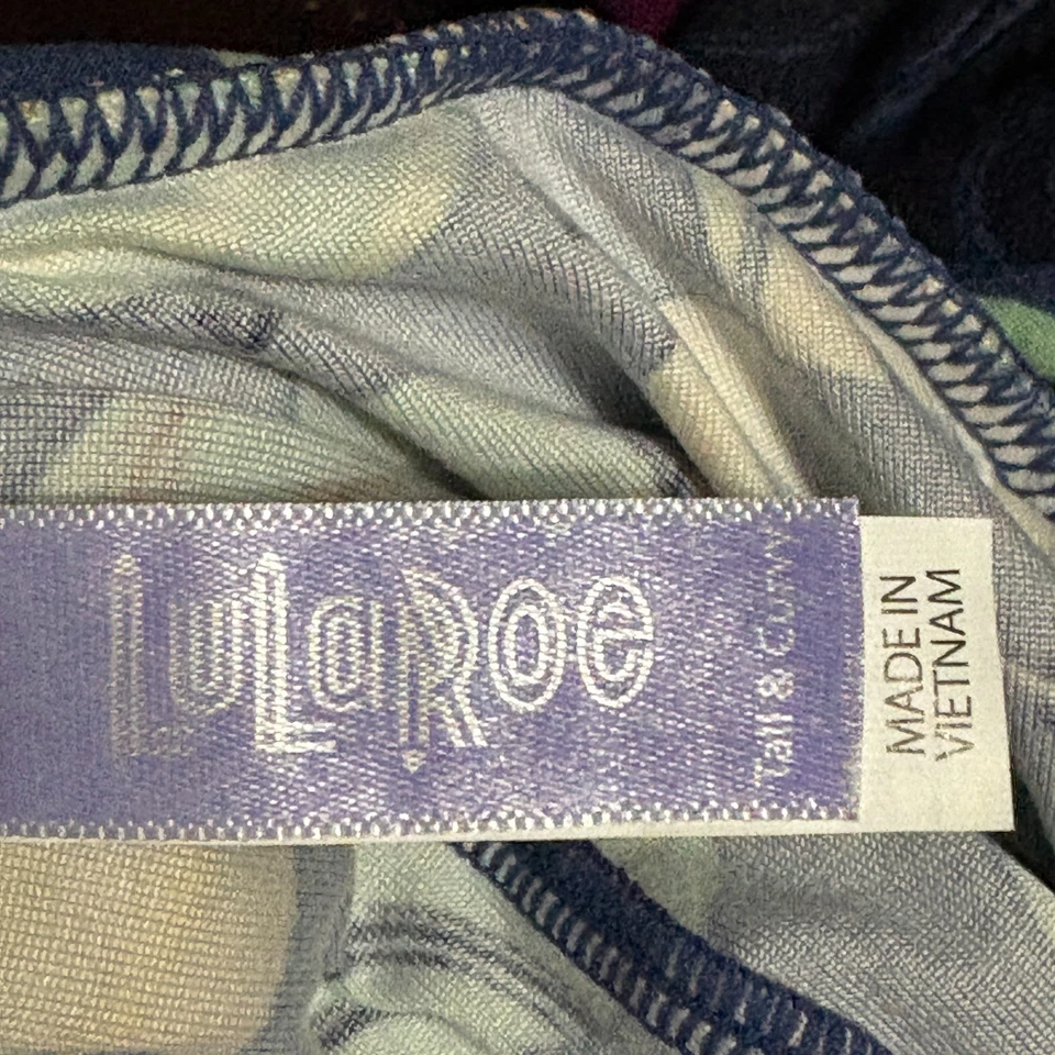 Leggings LuLaRoe Disney Mickey Mouse Altos y Curvilíneos TC XL 12-18 Azul Estampado Remolino Foto 2 de 4