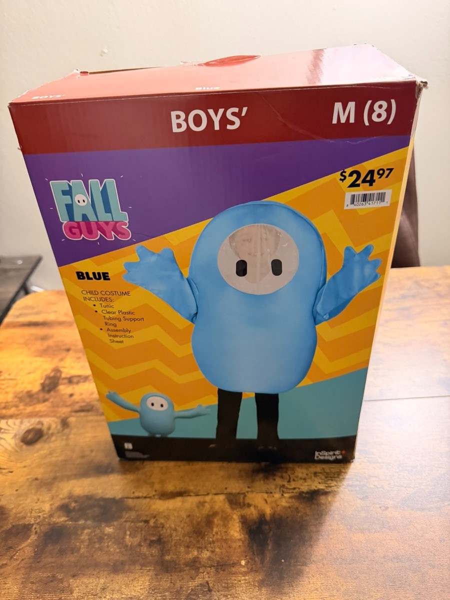 Fall Guys Blue Boys Halloween Costume Size M (8), by Inspirit