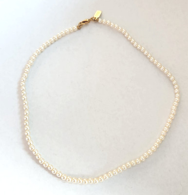 New Old Stock Vintage 1928 Designer Signed Pearl 14K Gold Plated Collar Necklace