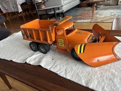 1957 Tonka Big Mike Dual Hydraulic Truck State Hi-Way/ORIGINAL W/Orig V Blade VG