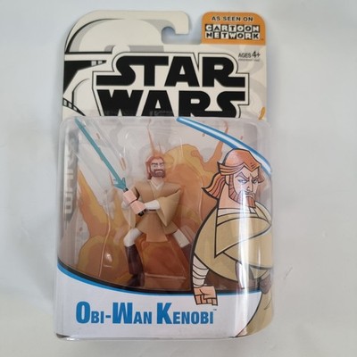 STAR WARS Cartoon Network Clone Wars OBI-WAN KENOBI Hasbro MOC OVP + Star Case