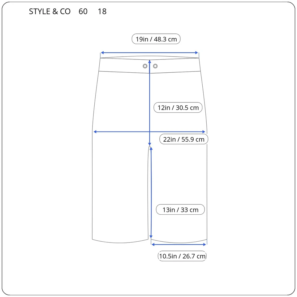 Style & Co. Women's Navy Blue Bermuda Shorts18 Plus Cotton Spandex Comfy Zip Fly - Image 2 of 4