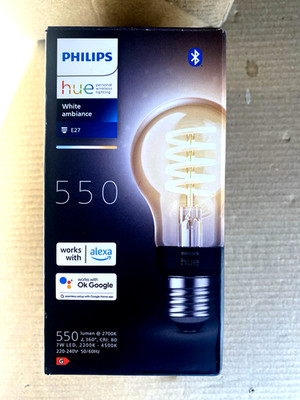 PHILIPS HUE LED-Filament White Ambiance Standard 550lm E27, 1 St., Farbwechsler