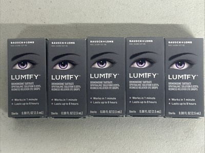 LOT OF 5 Lumify Redness Reliever Eye Drops 0.08 oz - Exp 05/2027+ NEW SHIPS FAST