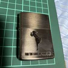 Zippo Windy Italic Logo Oil Lighter Used 1991 Black