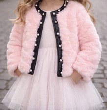 Felljacke Nieten Neu 86 Baby Nieten Pink Plüsch Jacke Mantel Bolero