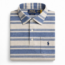 Polo Ralph Lauren Polo Mesh Striped Pocket Shirt Classic Fit XL Beach