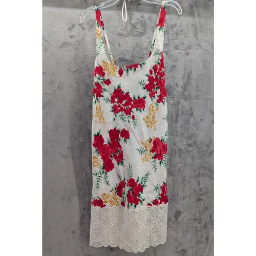 UNDERCOVER Abito vintage Victora's Secret slip spalline regolabili fondo pizzo fantasia floreale