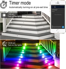 LED Recessed Deck Light Kits-10 Pack 31mm WiFi Bluetooth Smart Control Low Volta