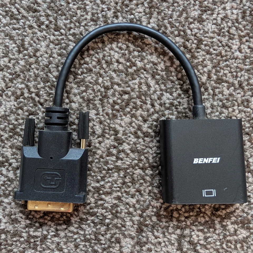 DVI D to VGA Adapter DVI 25pin Dual Link to VGA 15pin Female Cable Converter UK - Image 2 of 3