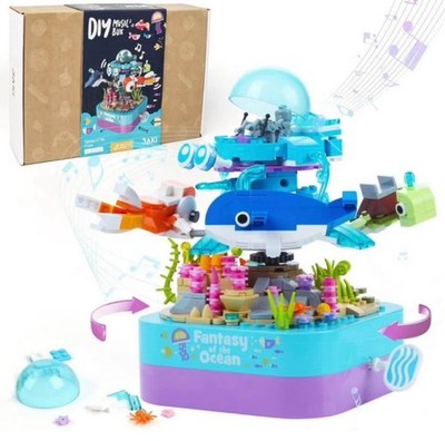 Jaki Building Blocks Music Box for Kids Rotating Ocean Model Building Kit 515 pc