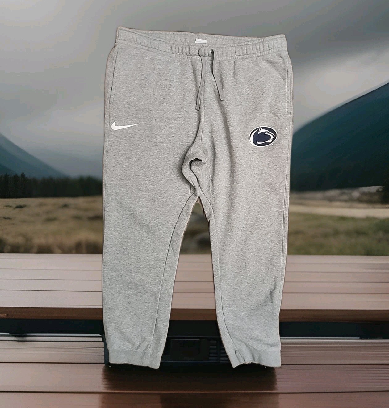 Nike Mens Penn State Sweatpants XL Gray Joggers With Drawstring