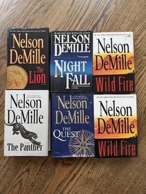 Nelson DeMille Books: The Lion, Night Fall, Wild Fire x2, The Panther, The Quest