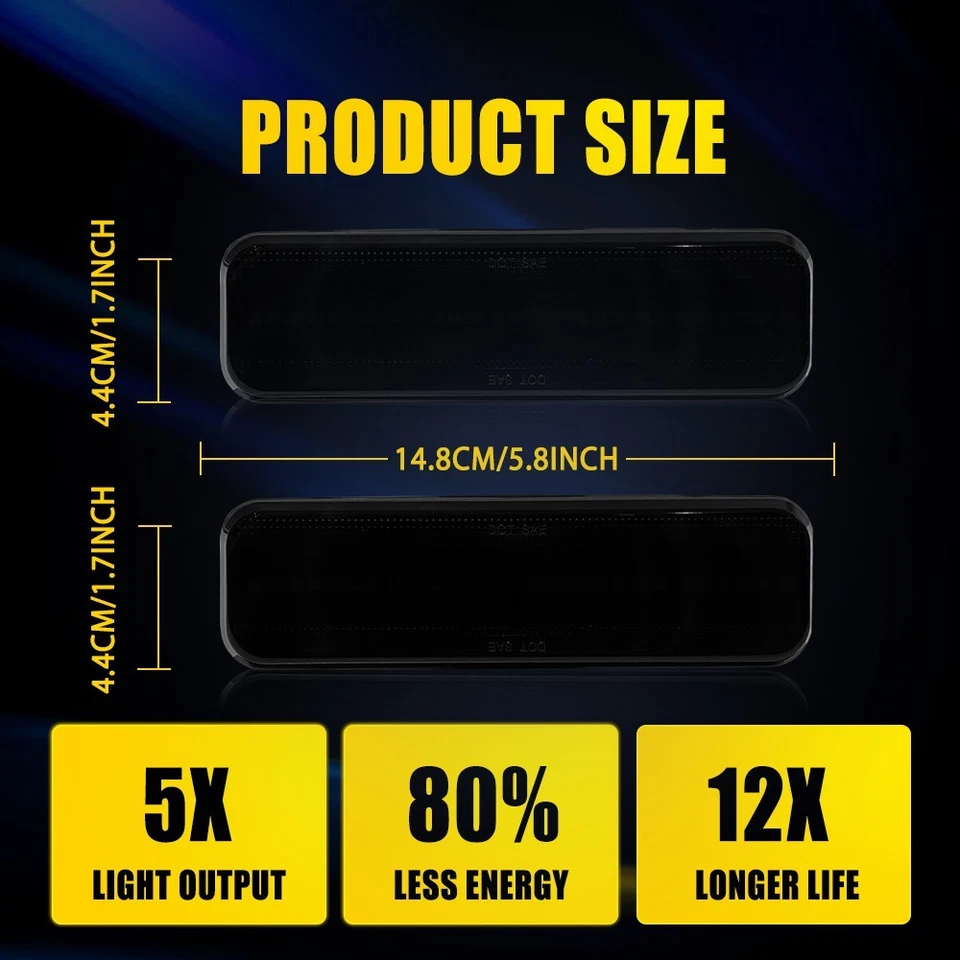 Дымчатый светодиодный габаритный фонарь для заднего и переднего бампера 1979-84 Dodge Omni/72-76 Dart - Изображение 2 из 4