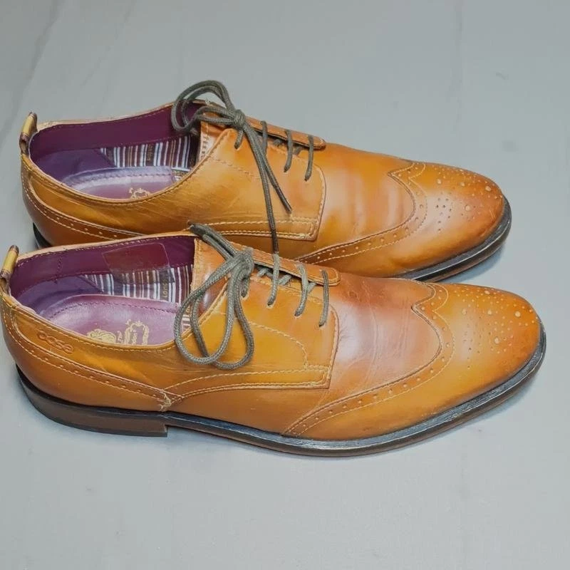 Men BASE LONDON Heels Brown Leather 43 - Bild 2 von 4