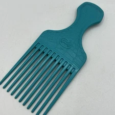 RARE Vintage Goody TEAL Croc Textured Hair Pick Comb Lift 90s 6.5” Plastic USA