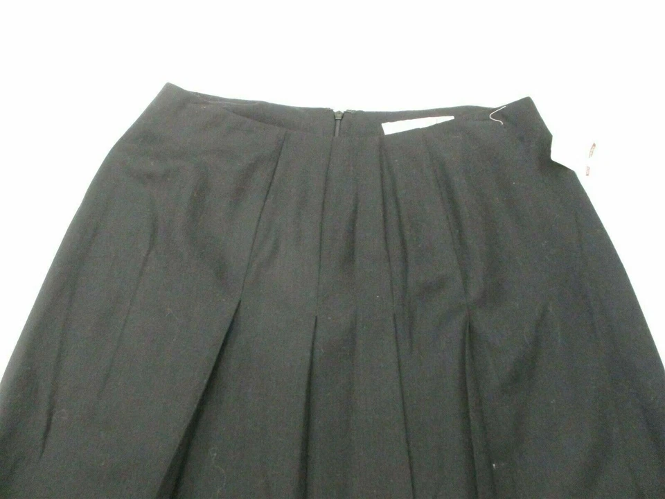 Nueva Falda VALERIE STEVENS Para Mujer Talla 8 Mezcla Lana Plisada Negra Línea A Foto 2 de 4