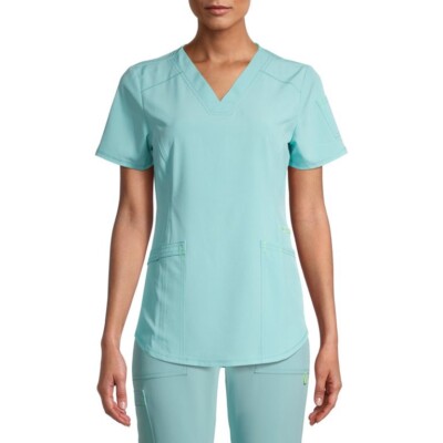 Scrubstar Women’s Solid Active V-neck Scrub Brand Sz Sage 