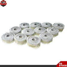 3600Pcs 2-1/4" 15 Degree Collated Wire Coil Full Round Head Siding Nails US
