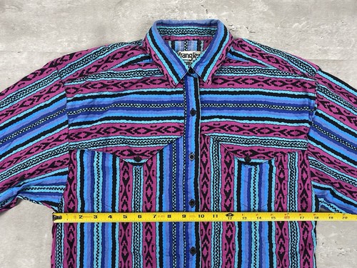 vintage WRANGLER WESTERN APPAREL WOMENS SHIRT long sleeve button up stripes - Picture 7 of 12