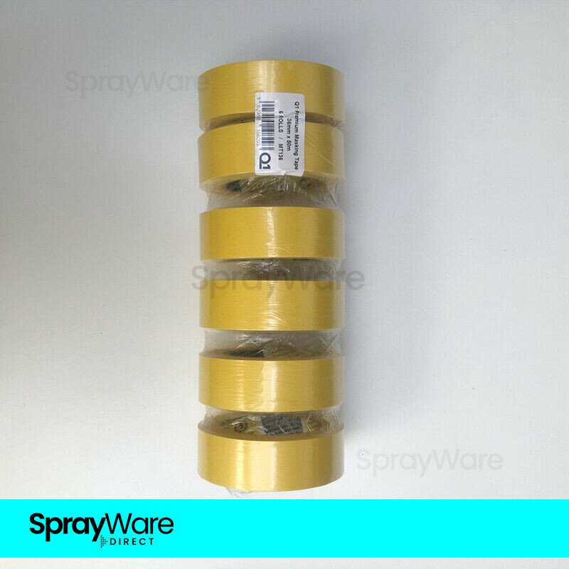 Q1 Masking Tape Sleeve Automotive 6pk 36mm x 50M 1.5" Roll Yellow MT136 eBay