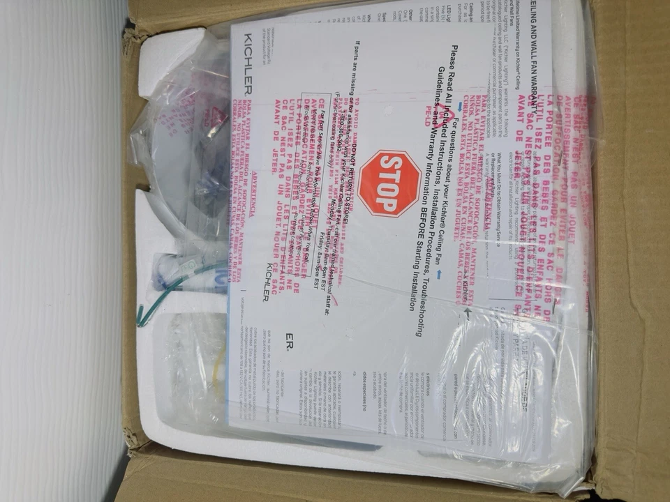 New Kichler 300103WH Canfield 30 inch Sweep Ceiling Fan in White Finish 3 Speeds - Image 3 of 4