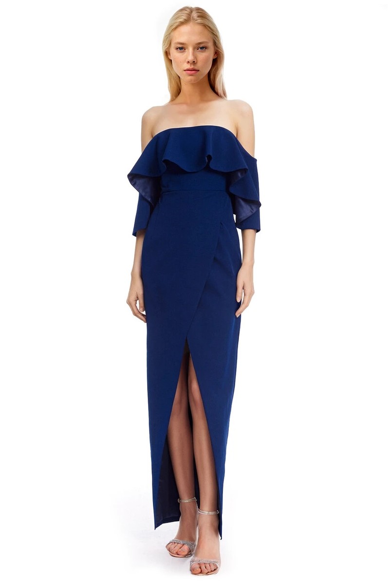 knee length dresses for ladies Janie Square Neck Midi Dress with Chiffon Scarf Detail by Jewel Badgley  Mishcka – Badgley Mischka
