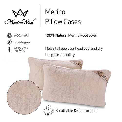 2er-Pack Merinowolle Kissenetuis Reißverschlussbezug 19""x29"" Ideal Geschenk Oma Nana - Bild 4 von 4