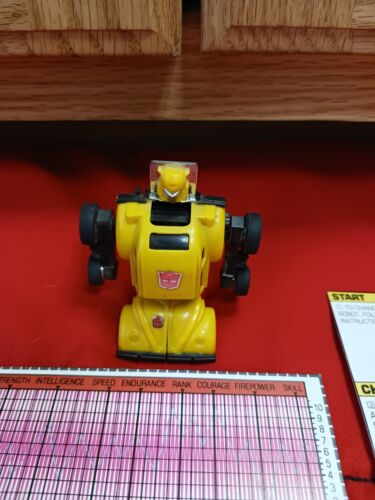 Transformers Original G1 1984 Minibot Pre Rub Yellow Bumblebee W/Stat Card - Picture 10 of 11