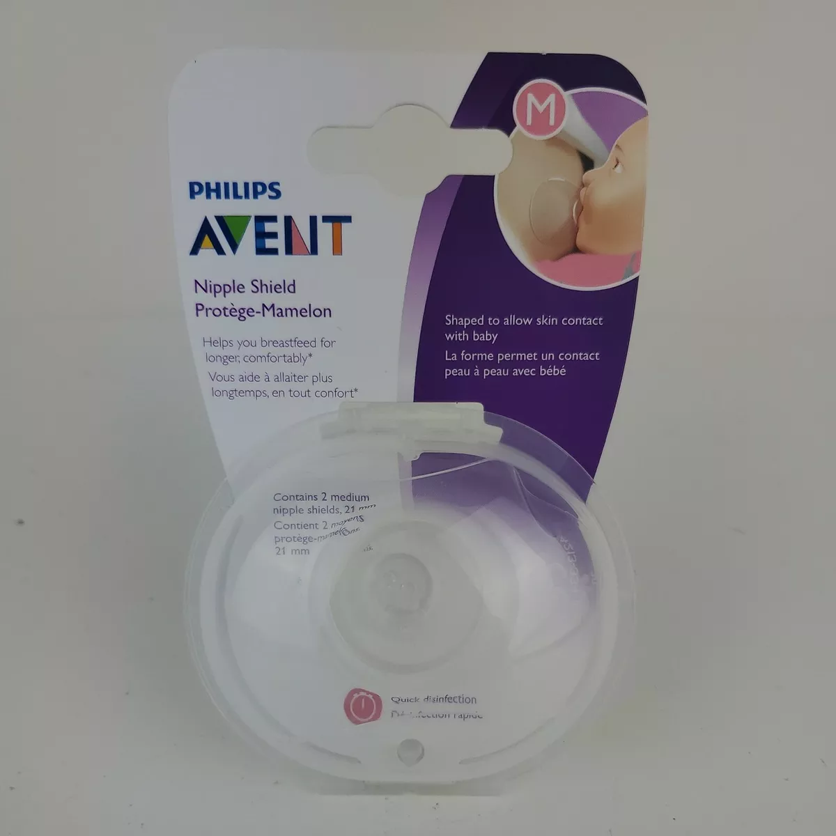 Phillips Avent 2 Breast Feeding Nipple Shields New With Case