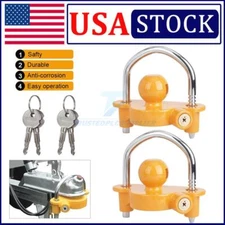 Lot of (2) Universal Coupler Lock Trailer Locks Ball Hitch Trailer Hitch Lock