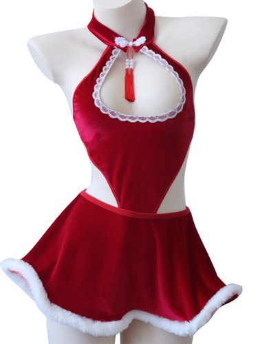 Mujer Ropa de dormir Chemise Lencería Tanga Body Disfraz Elegante Vestido de Santa Rojo - Imagen 19 de 61