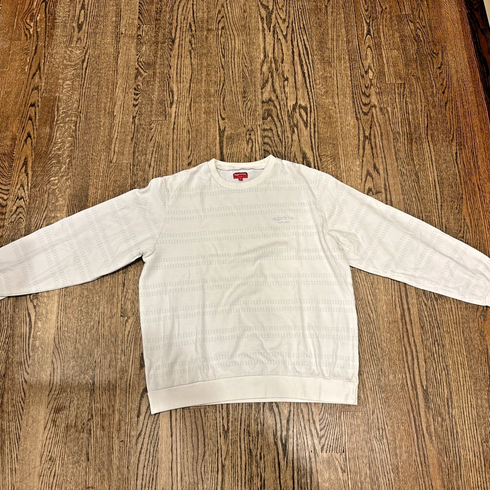 Sweat blanc col rond Supreme Crew Dash / Taille XL