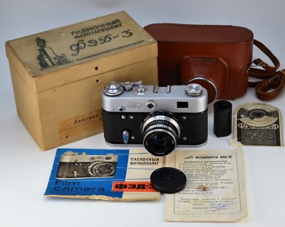 FULLY SERVICED! USSR ''FED 3'' with ''MADE IN USSR'' inscription RF camera, FULL SET