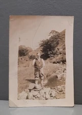 Vintage Antique Curiosity Photo Summertime River Fun Paddling UK  History 