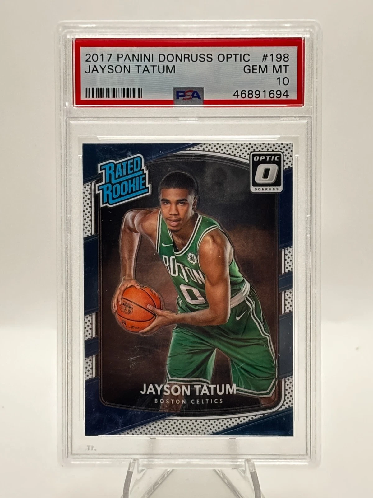 Deal for Jayson Tatum 2017-18 #198 Panini Donruss Optic Rated Rookie RC PSA 10 GEM MINT !